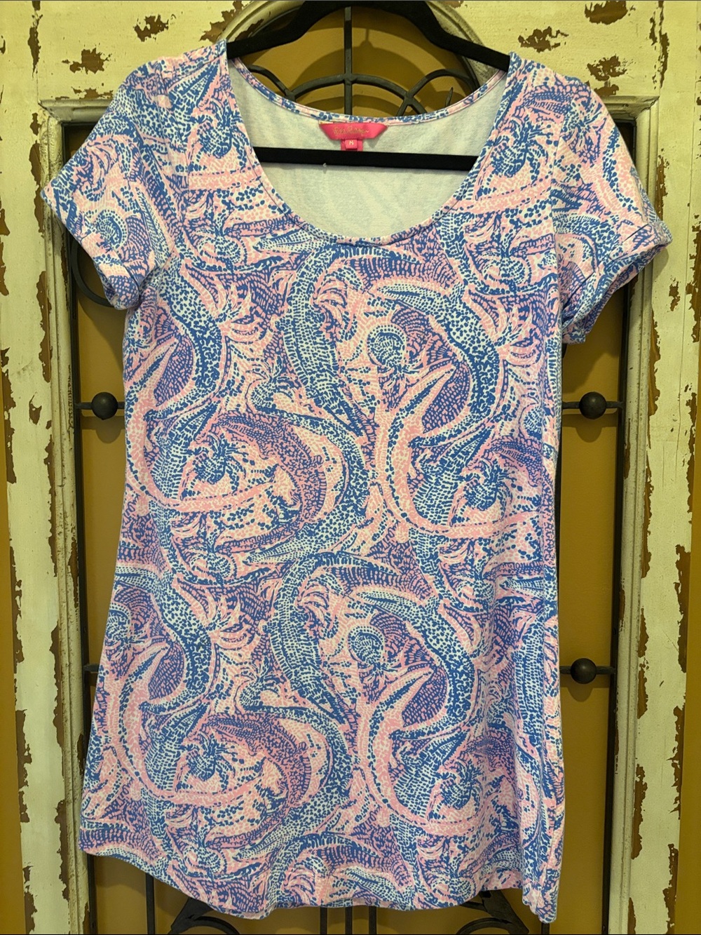 Lilly Pulitzer Pink & Blue Paisley Scoop-Neck Tunic